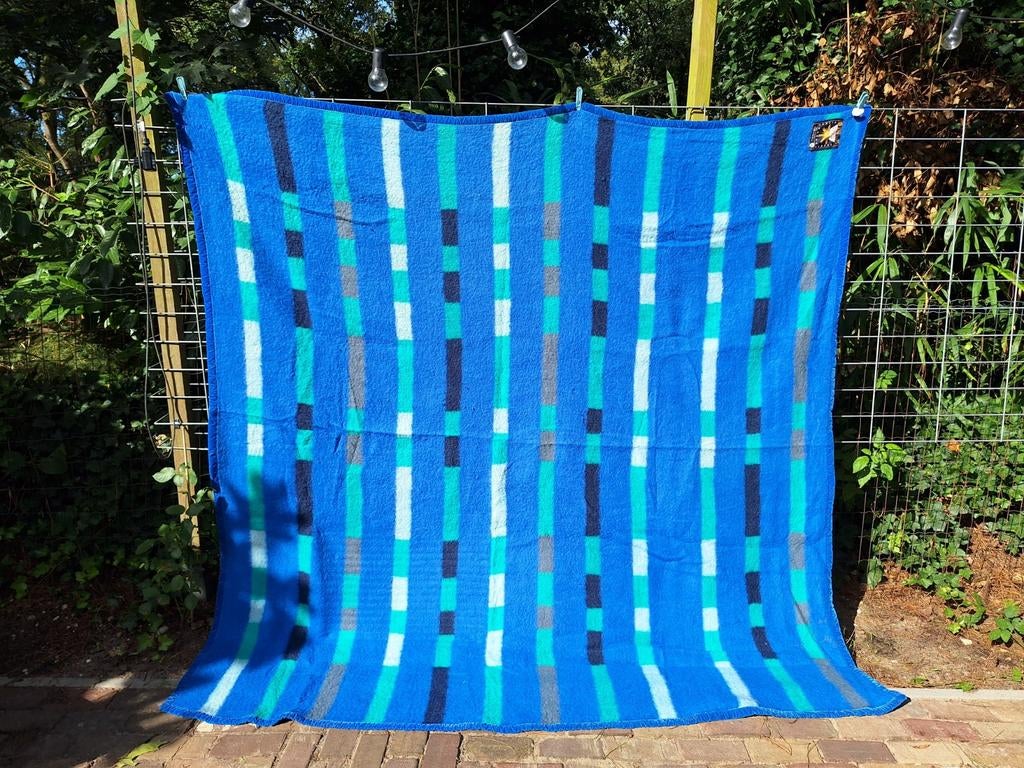 Sole Mio wollen deken blauw 220 x 240 cm, Ophalen of Verzenden, Zo goed als nieuw
