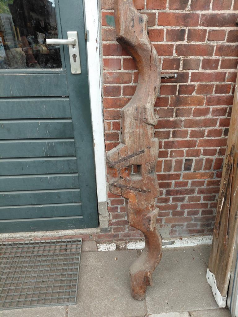 Antieke houten ossenjuk., Ophalen
