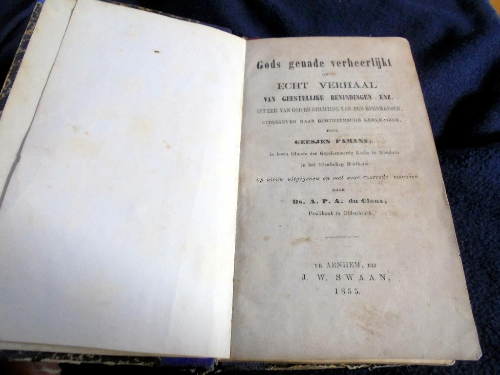 Geesjen Pamans. Gods Genade Verheerlijkt..... 1855., Verzenden, Geesjen Pamans