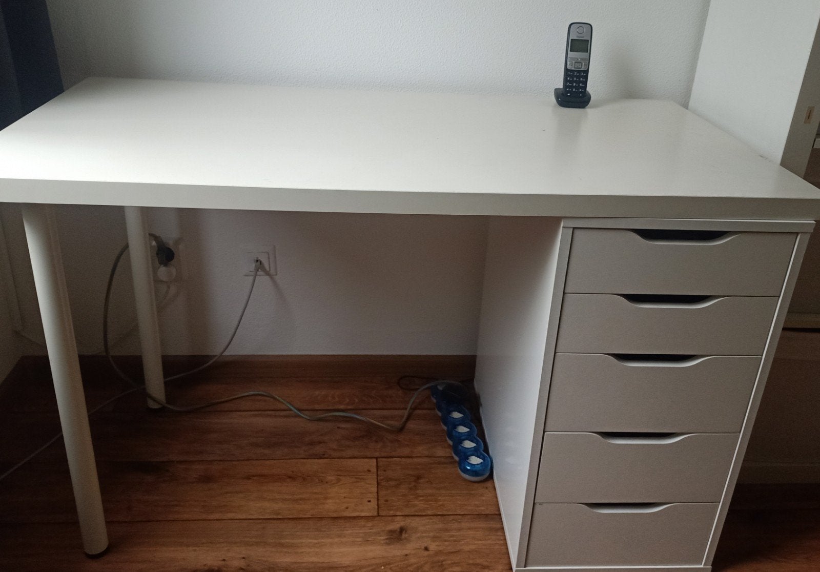 IKEA Lagkapten Alex Bureau Wit met Lades, Huis en Inrichting, Met lades, Gebruikt, Spaanplaat of MDF, Ophalen of Verzenden