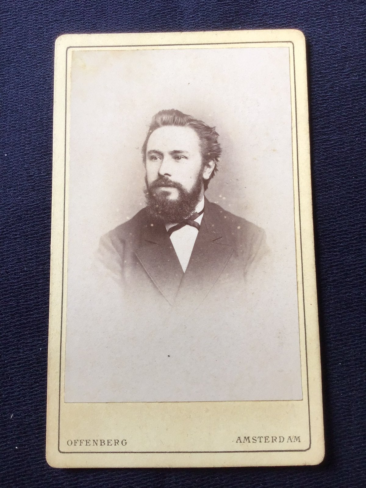 CDV, Man, OFFENBERG, AMSTERDAM, Carte de Visite, Verzenden, Voor 1940, Gebruikt, Foto
