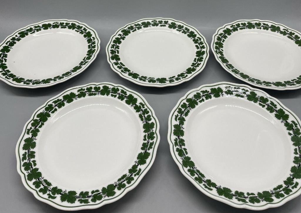 5 borden van de fabriek Meissen - motief wijnbladeren, Ophalen of Verzenden