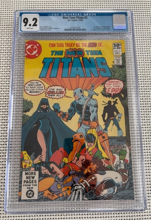 1980 New Teen Titans #2 - 1st app. of Deathstroke cgc 9.2, Eén comic, Amerika, Verzenden, Nieuw