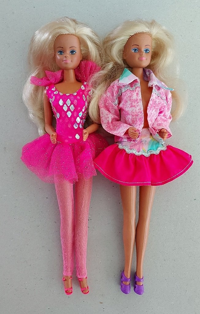 Retro 2 fashion dolls Petra '80s Lundby Sweden, Ophalen of Verzenden, Gebruikt, Pop