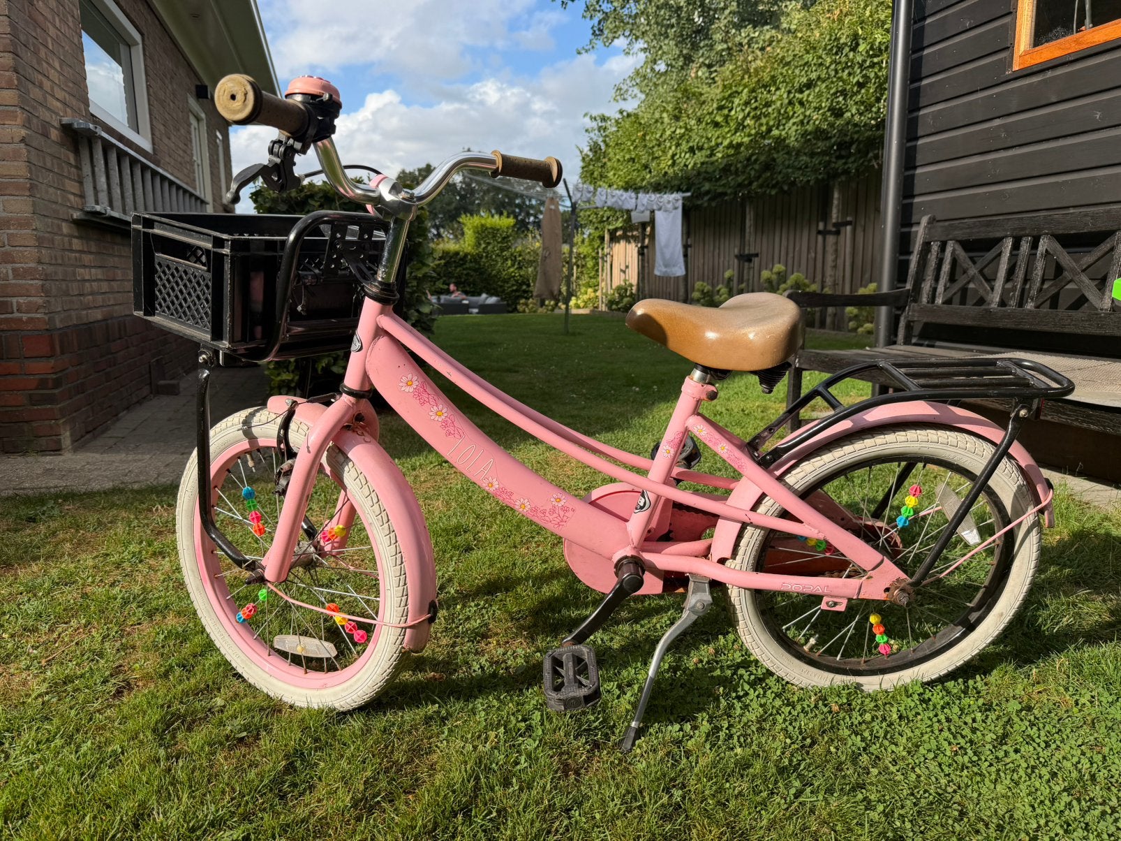 Popal lola meisjesfiets roze 18 inch, Fietsen en Brommers, Fietsen | Meisjes, Ophalen, Gebruikt, 18 inch