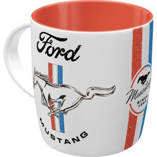 Ford Mustang logo stripes reclame mok koffiebeker beker