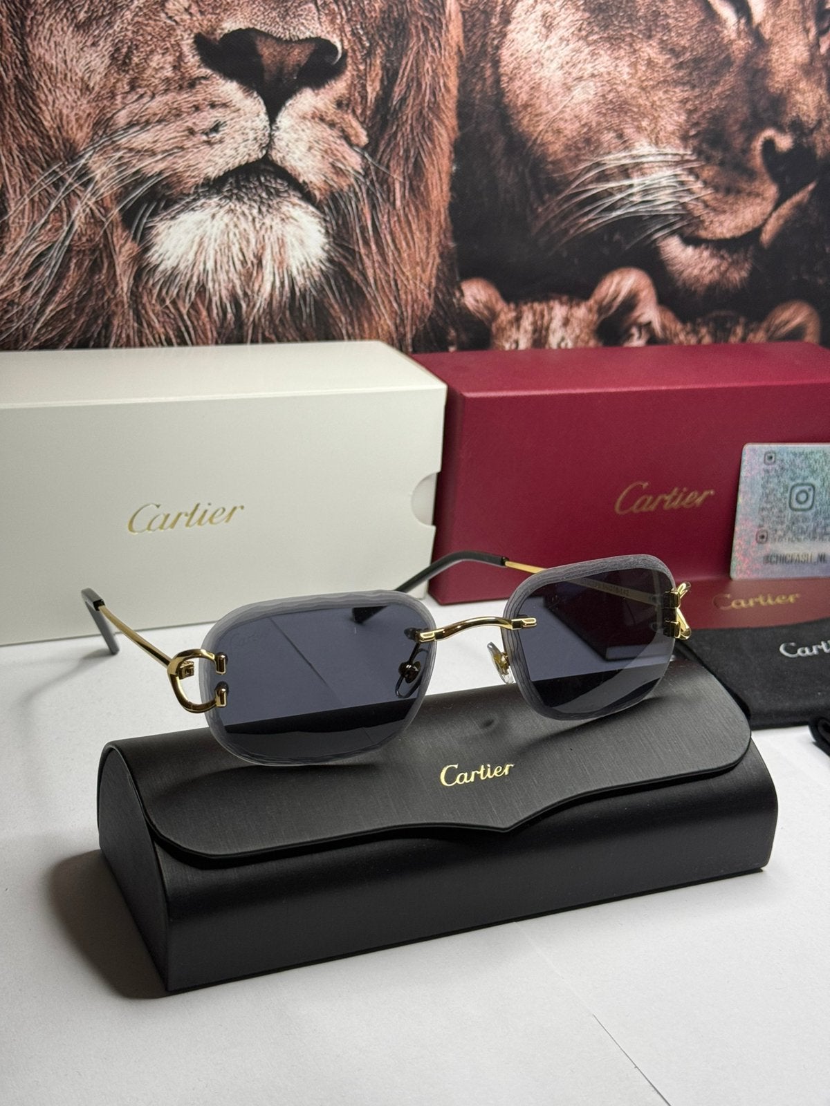 Cartier Diamond Cut Zonnebril Zwart, Ophalen of Verzenden, Zo goed als nieuw, Zwart, Overige merken