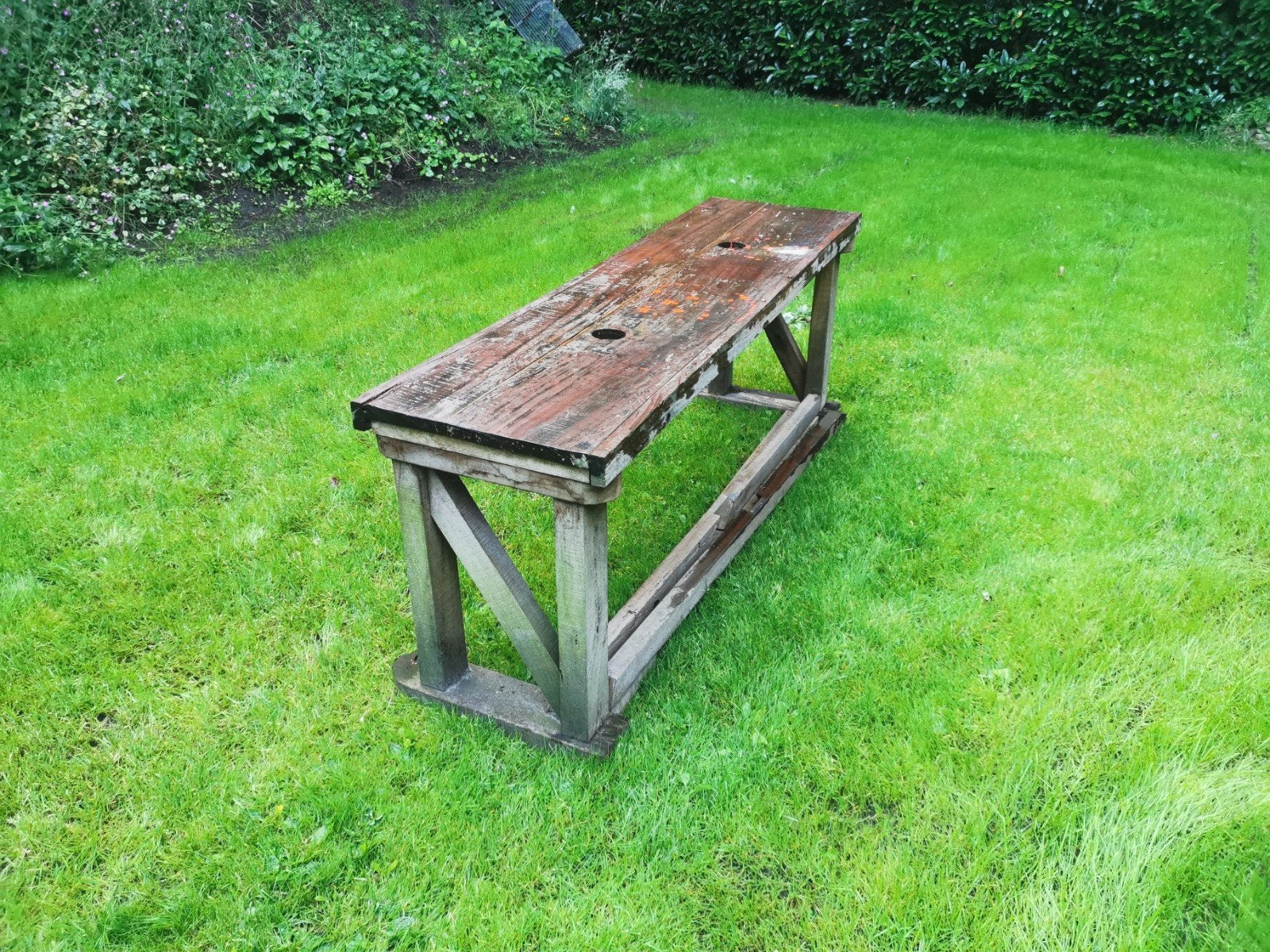 Hardhouten wastafel, Ophalen, Gebruikt, 50 tot 100 cm, Minder dan 100 cm