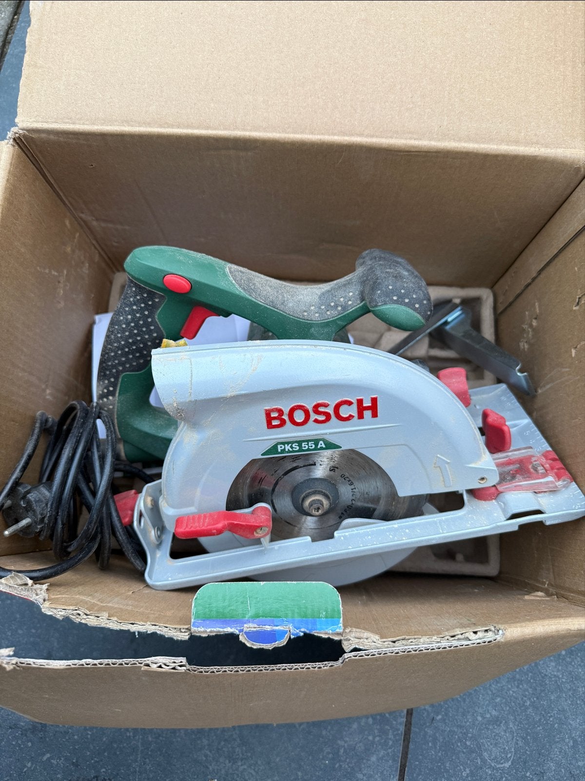Bosch PKS 55 A Cirkelzaag, Gebruikt, Cirkelzaag, Ophalen of Verzenden, 30 tot 70 mm