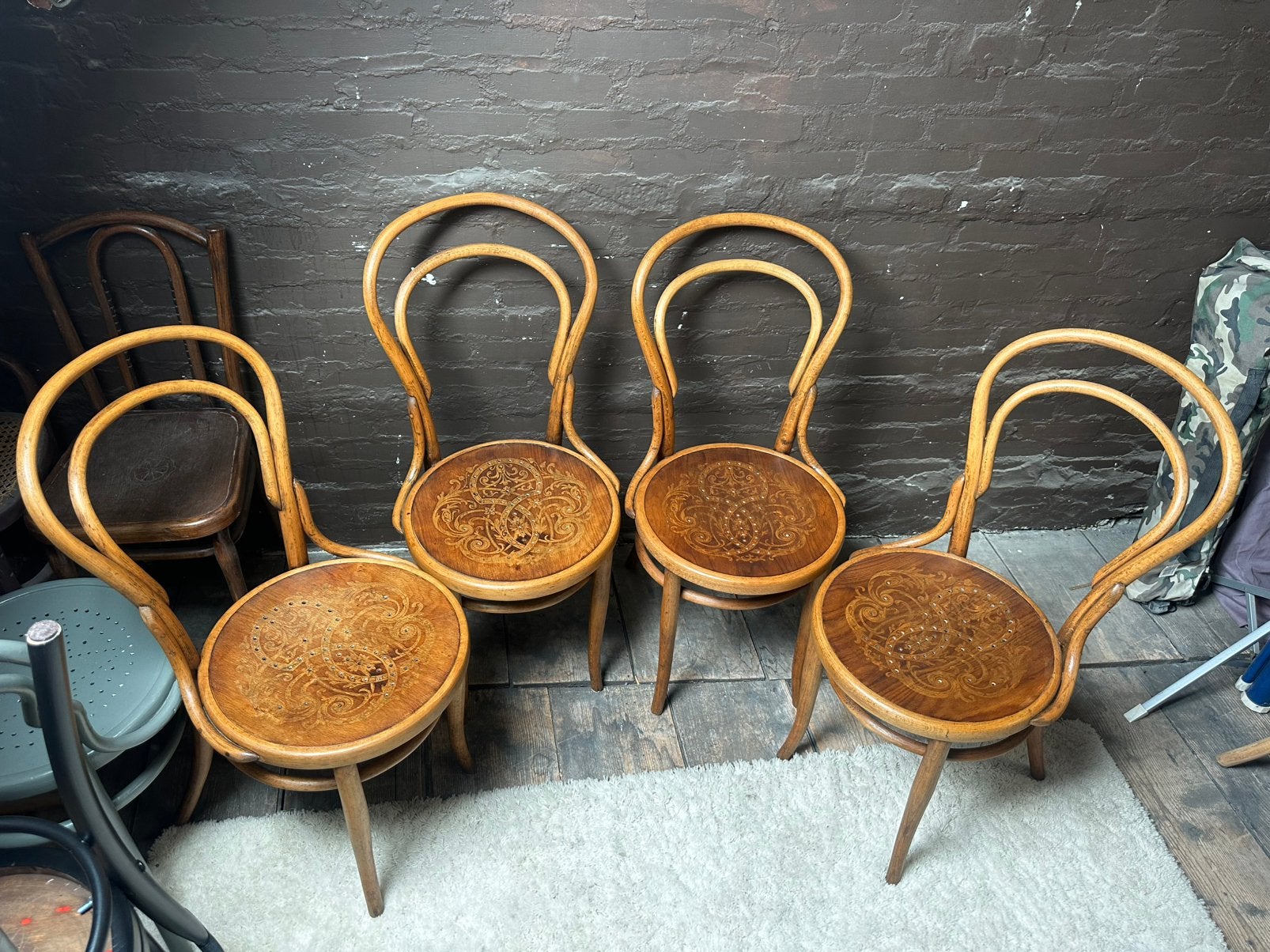 4 thonet / j&j kohn stoelen, Antiek en Kunst, Ophalen