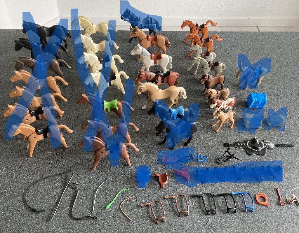 Playmobil paarden halsters tuig zweep lasso paardendeken etc, Ophalen of Verzenden, Zo goed als nieuw, Los playmobil