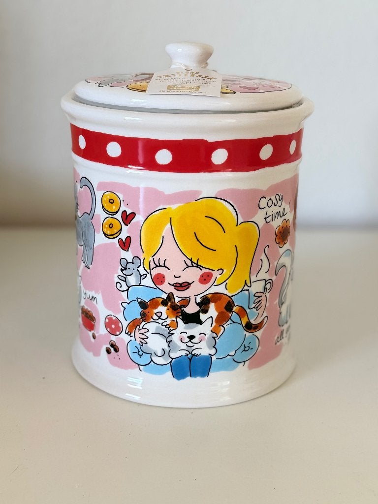 Blond Amsterdam voorraadpot kat Home is where my cat is, Keramiek, Overige typen, Nieuw, Ophalen of Verzenden