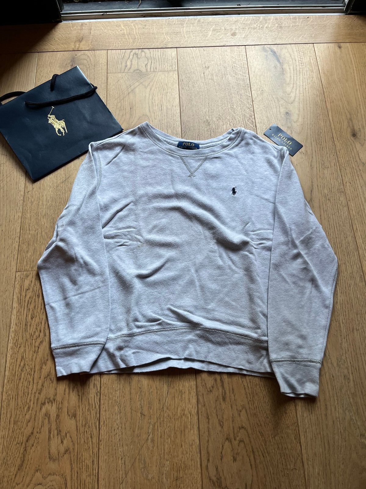 Polo Ralph Lauren sweater grijs maat M (10-12), Ophalen of Verzenden, Zo goed als nieuw, Overige maten, Grijs