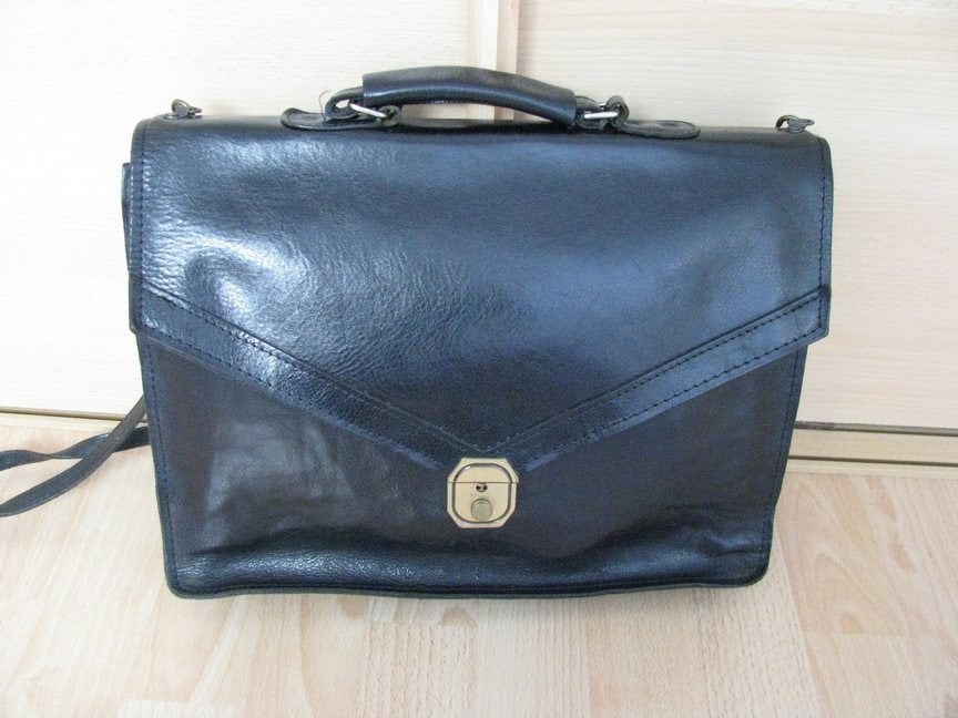 mooie zwart leren aktentas van Manfield, Ophalen of Verzenden, Zo goed als nieuw, Zwart, Overige typen