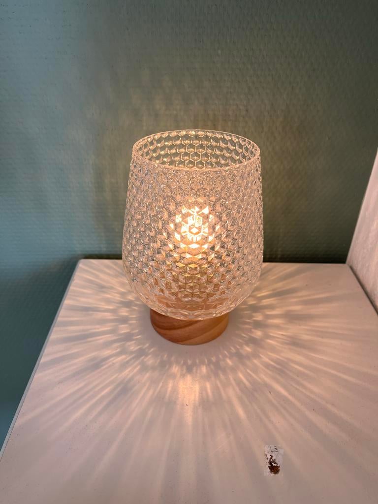 Leuke batterijlamp met sfeervol licht, Ophalen of Verzenden, Zo goed als nieuw, Glas, Minder dan 50 cm