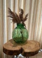 Vintage groene glas Viresa vaas, Ophalen, Minder dan 50 cm, Groen, Glas