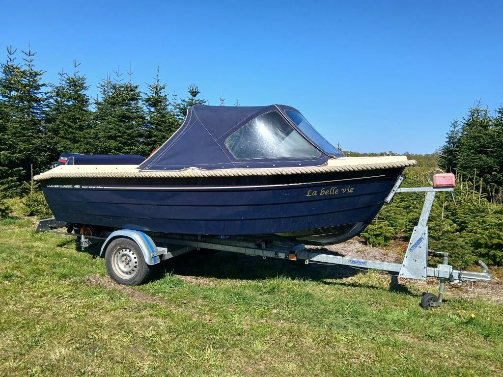 Clever Classic 465 sloep met Suzuki 15 PK motor, Watersport en Boten, Sloepen, Ophalen, 10 tot 30 pk, Gebruikt, 3 tot 6 meter