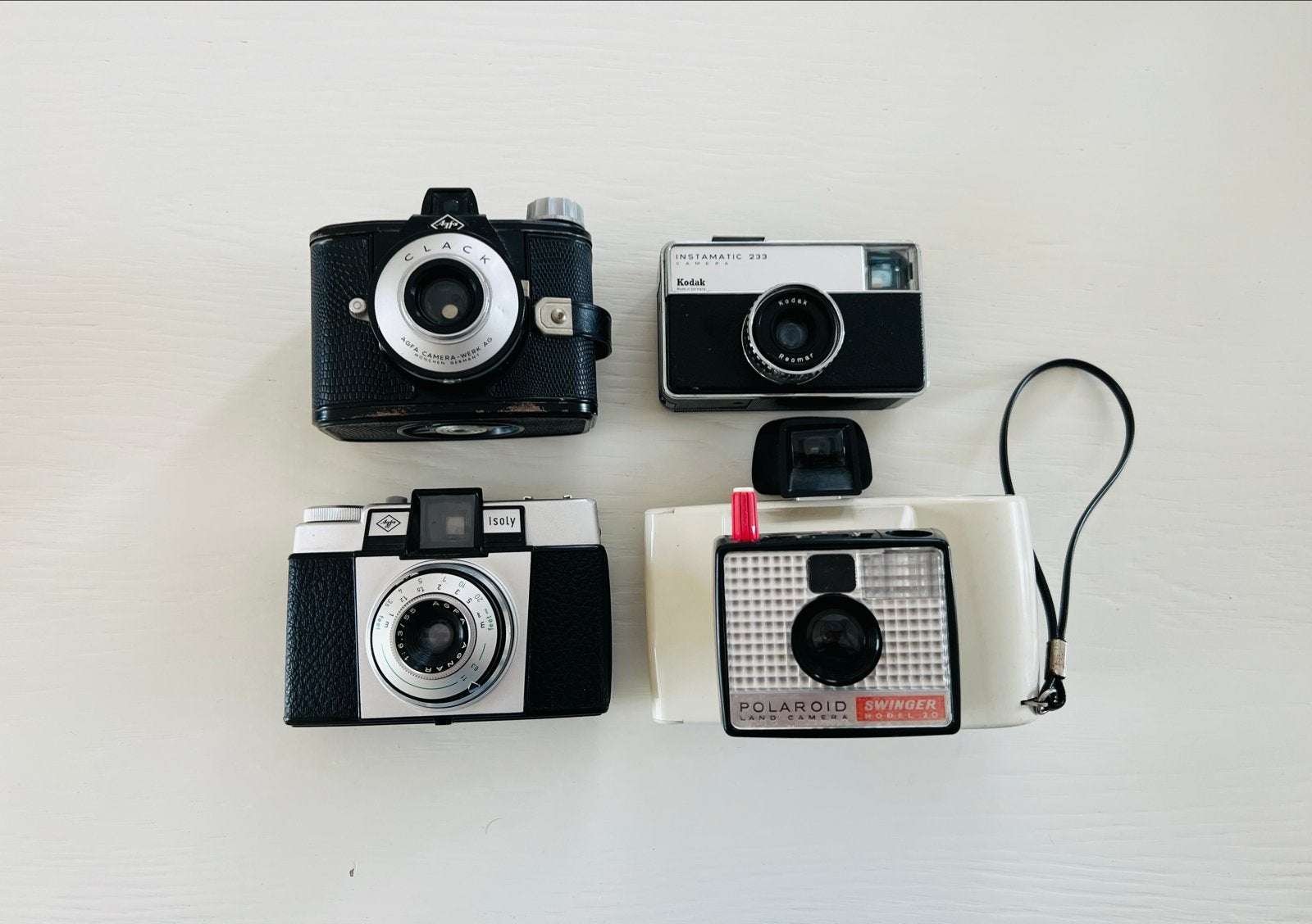 Vintage camera's: Agfa Clack, Isoly, Kodak Instamatic, Polar, Ophalen of Verzenden, Gebruikt, Compact, Overige Merken