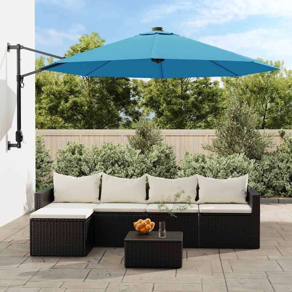 Wandparasol muurparasol parasol 290 cm + LED GRATIS BEZORGD!, Verzenden, Nieuw, 2 tot 3 meter, Zweefparasol