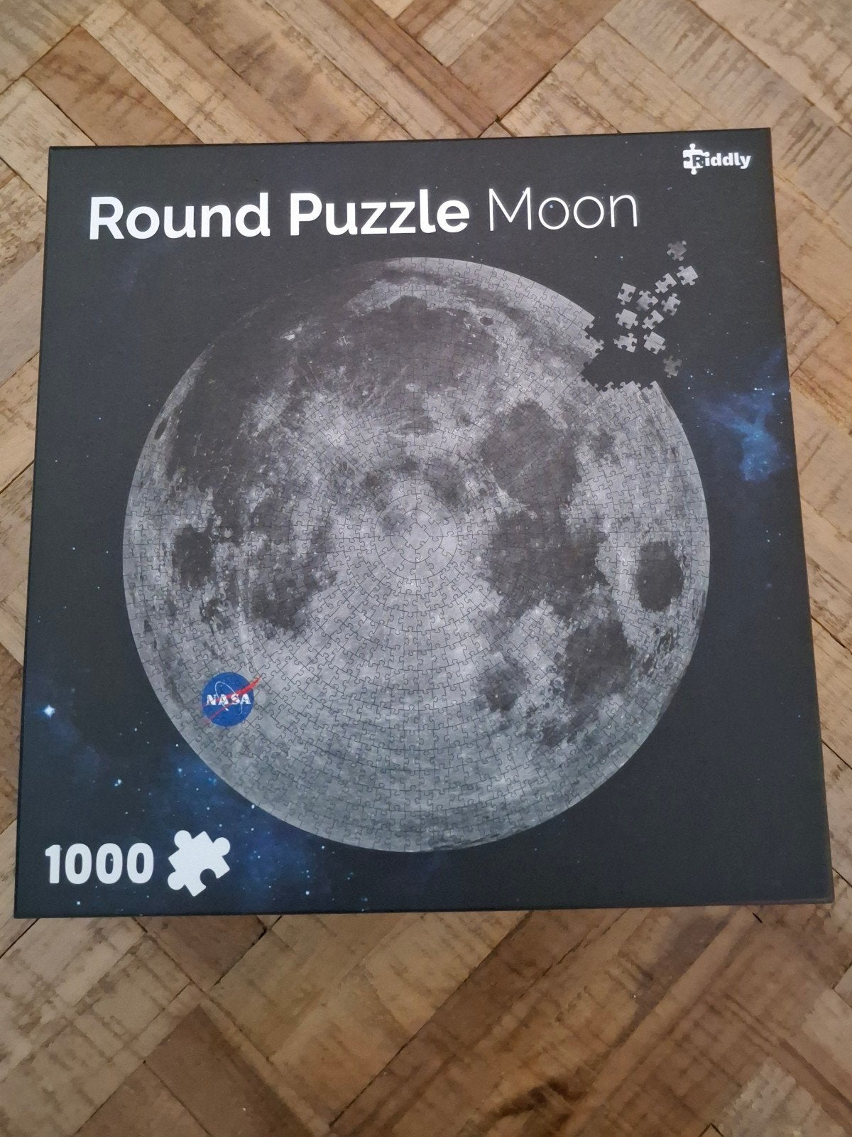 Round Puzzle Moon 65 x 65 cm, Verzenden, 500 t/m 1500 stukjes, Zo goed als nieuw, Legpuzzel