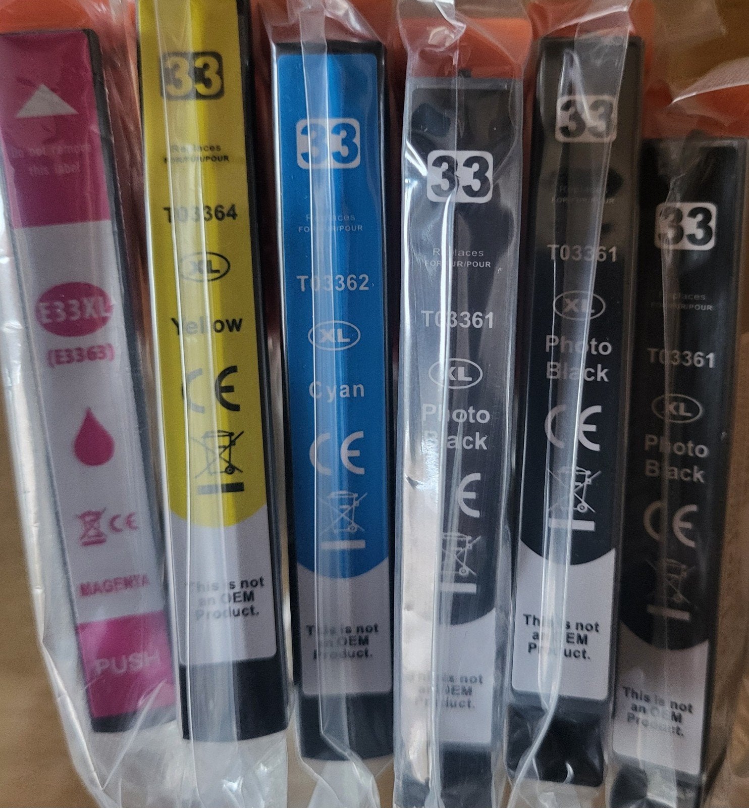 Cartridges voor Epson printer nr 33 - 4 kleuren, Computers en Software, Printerbenodigdheden, Ophalen of Verzenden, Nieuw, Cartridge