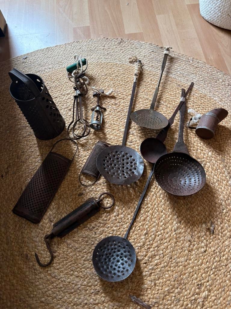 15 delig antiek brocant keukengerei, Ophalen of Verzenden