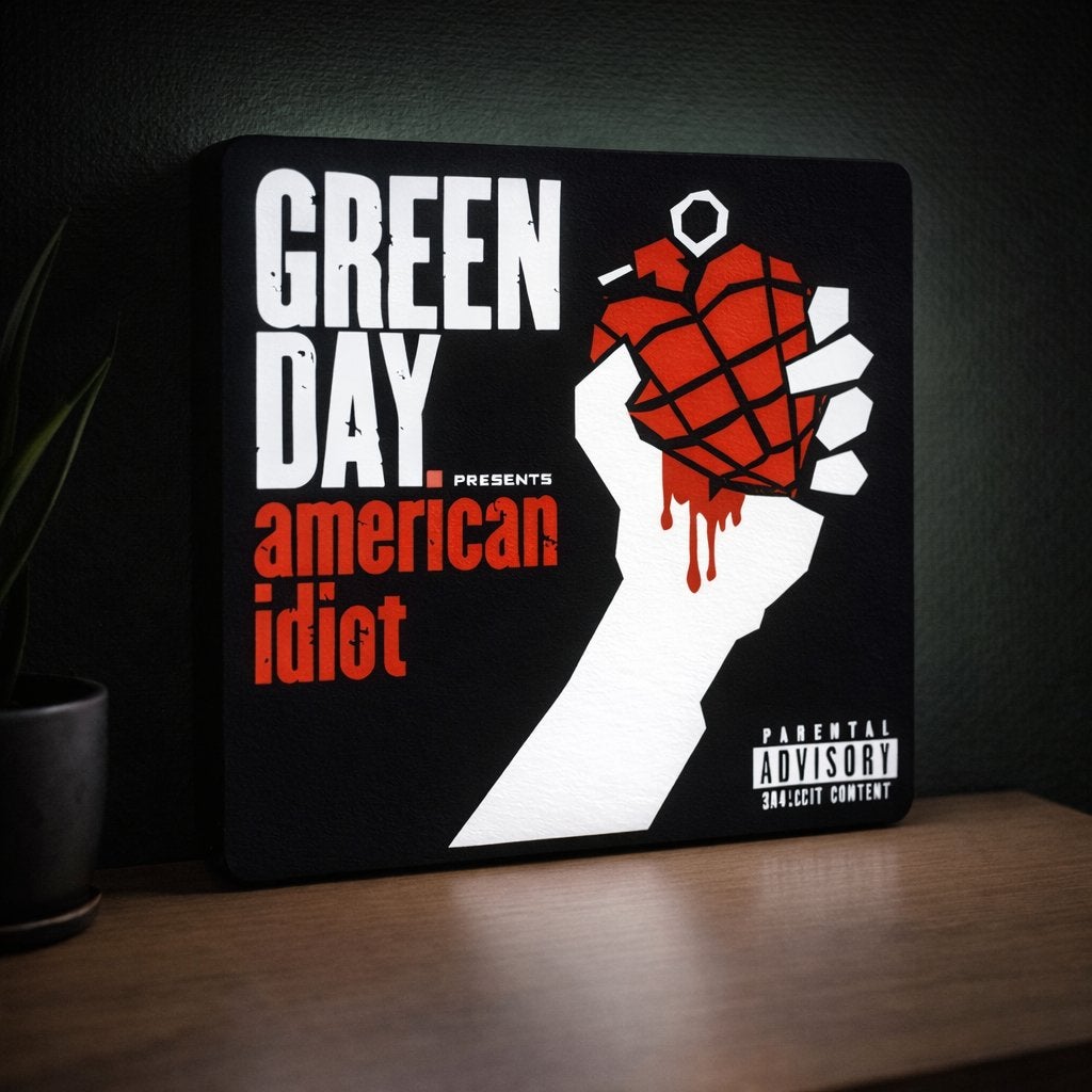 Green Day - American Idiot LED Lichtbox | Mancave | LED bord, Verzenden, ., Nieuw, .