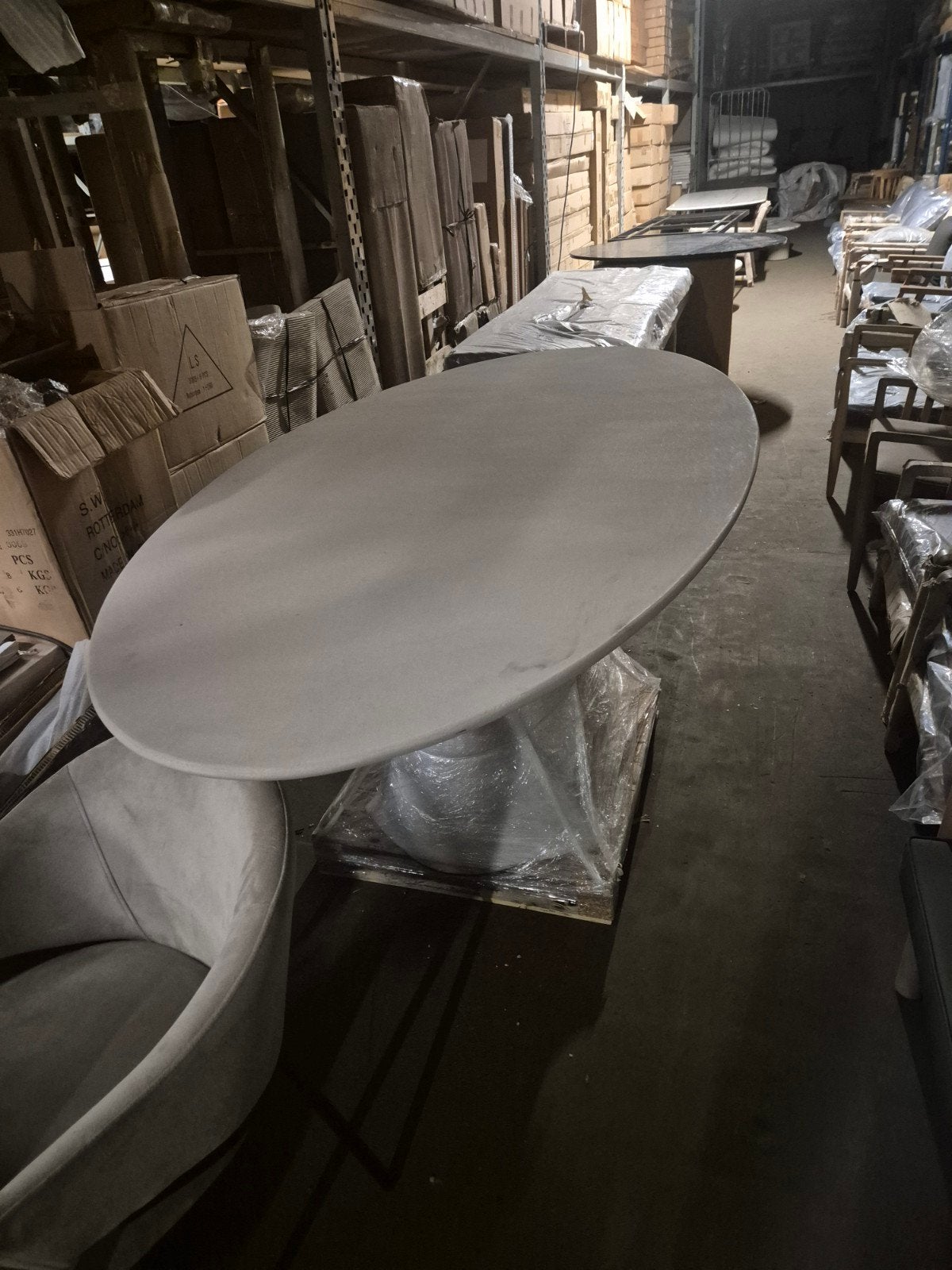 Richmond kunststof tafel wit buiten of binnen, Ophalen, Rechthoekig, Kunststof