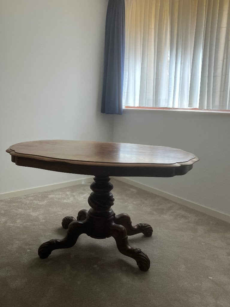 antieke ovale tafel 90x130cm hoogte 74cm., Antiek en Kunst, Antiek | Meubels | Tafels, Ophalen
