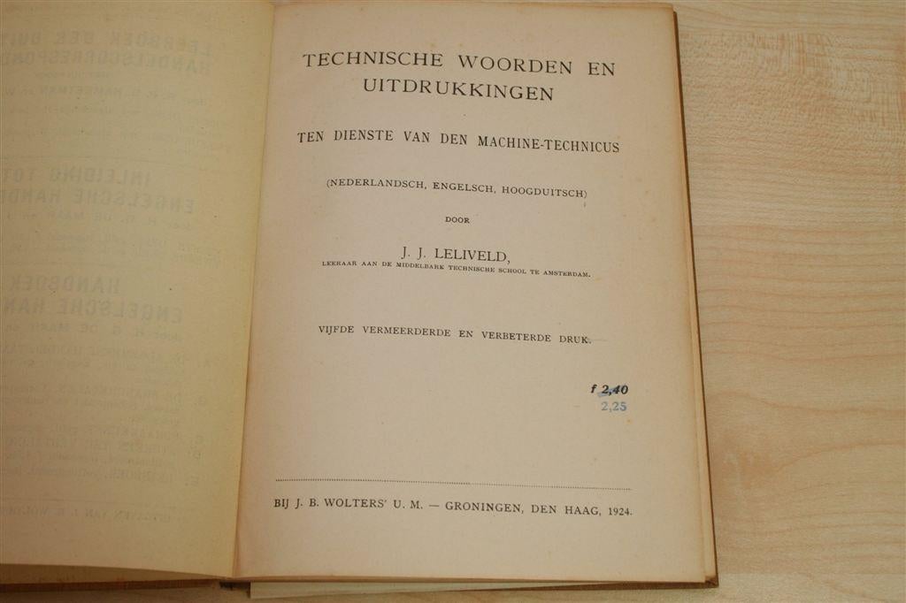 Technisch Woordenboek [1924] — Machine-Technicus, Ophalen of Verzenden, Gelezen