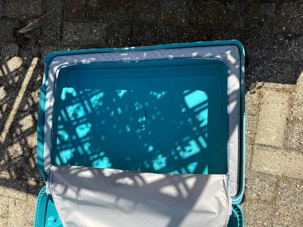 Samsonite S'Cure Spinner 75 aqua blauw koffer - z.g.a.n., Sieraden, Tassen en Uiterlijk, Koffers, Wieltjes, Hard kunststof, 45 tot 55 cm