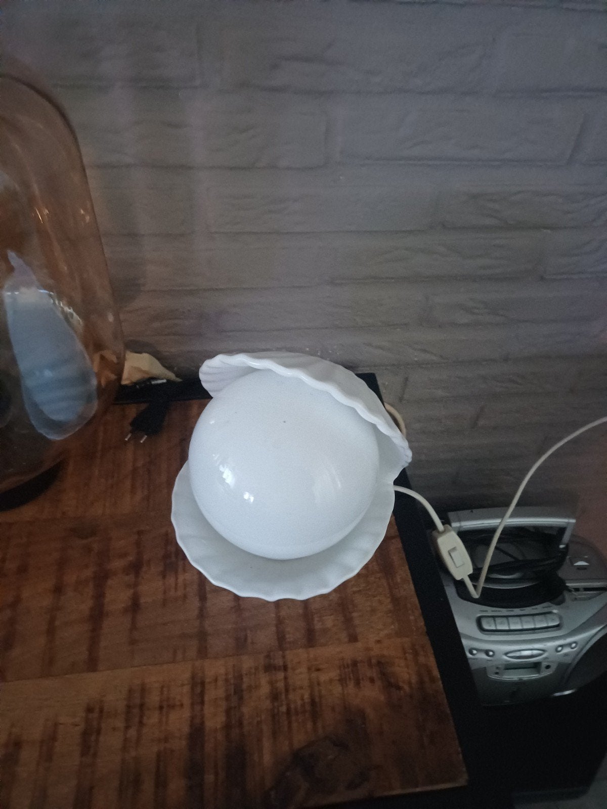 Zeldzame vonst  retro keramische schelp lamp zie foto's, Ophalen of Verzenden