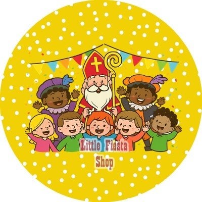 lf176 luxe icing sinterklaas 18cm eetbare taart print, Ophalen of Verzenden, Nieuw, Taarten, Versiering
