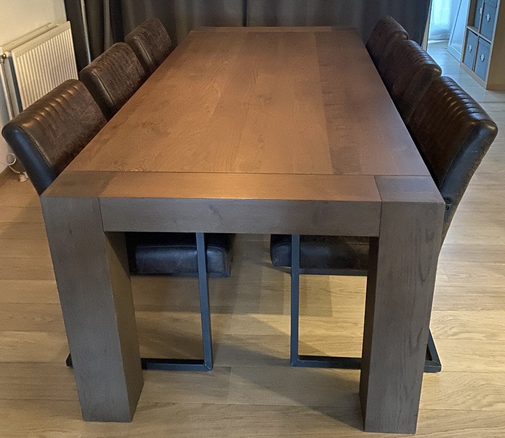 Eettafel eiken (225cm), Ophalen, Gebruikt, Eikenhout, 200 cm of meer