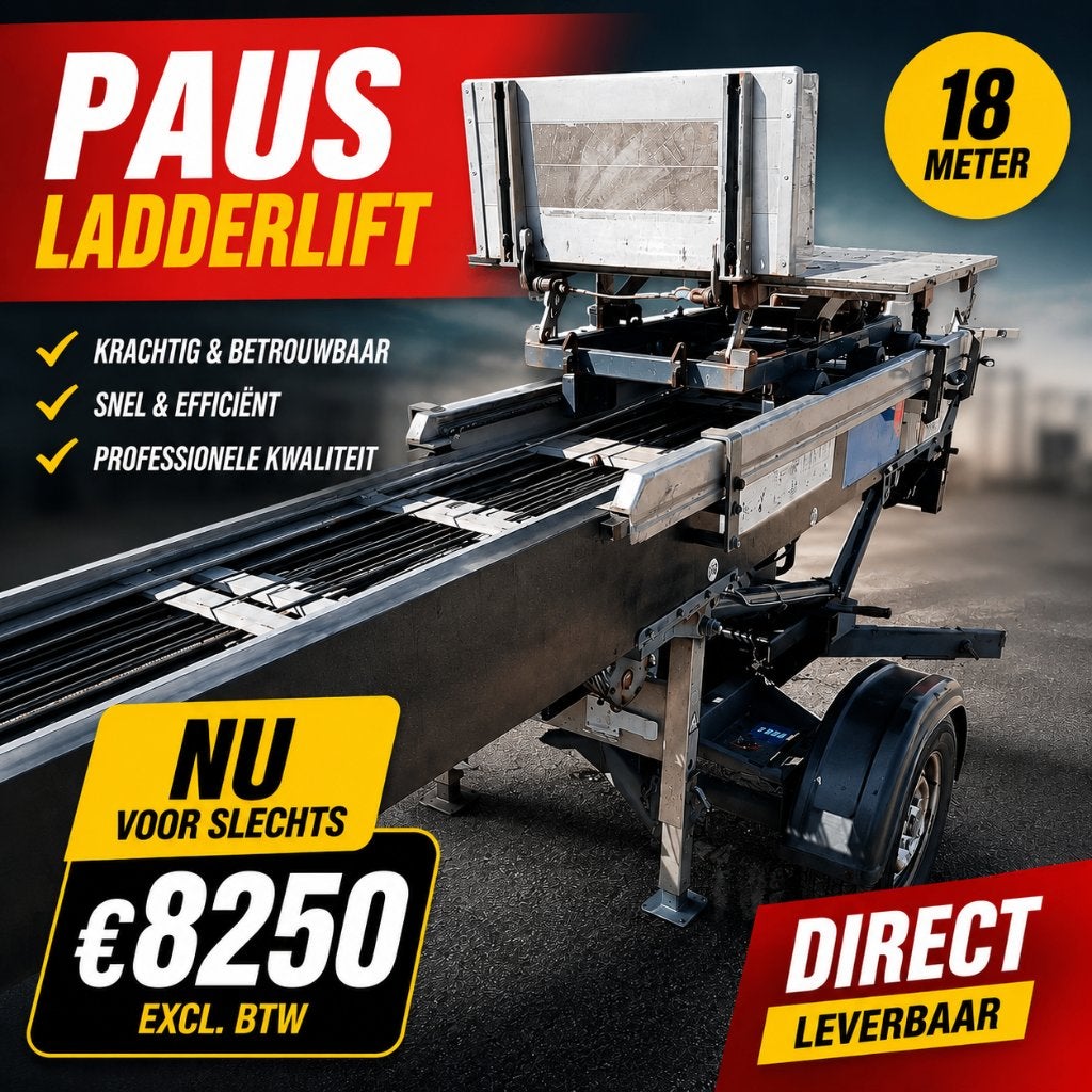 Paus Ladderlift 18m Verhuislift/Pannenlift  € 8.250 excl., Ophalen, Zo goed als nieuw, Bouwlift
