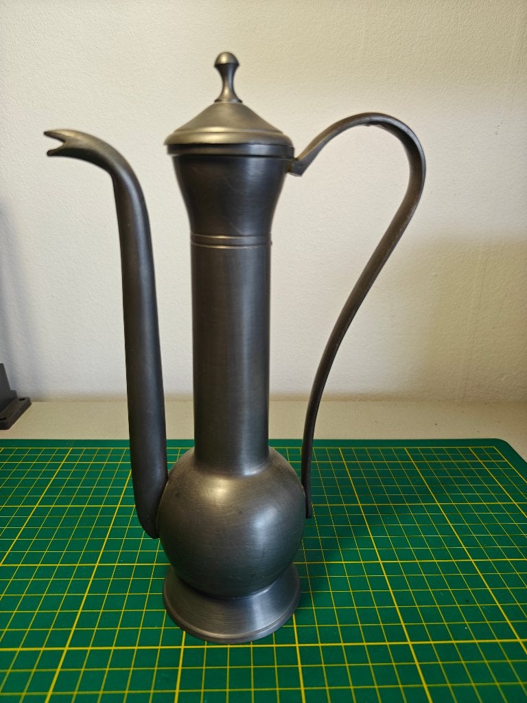 Tinnen schenkkan oosters model 95% tin handwerk 28 cm, Antiek en Kunst, Ophalen of Verzenden