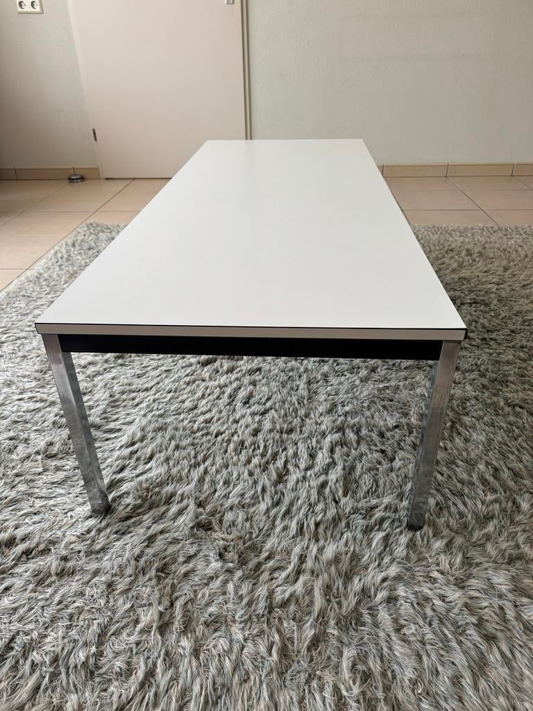 Martin Visser TZ Salontafel - Wit Formica & Aluminium, Ophalen, Kunststof, Gebruikt, 100 tot 150 cm