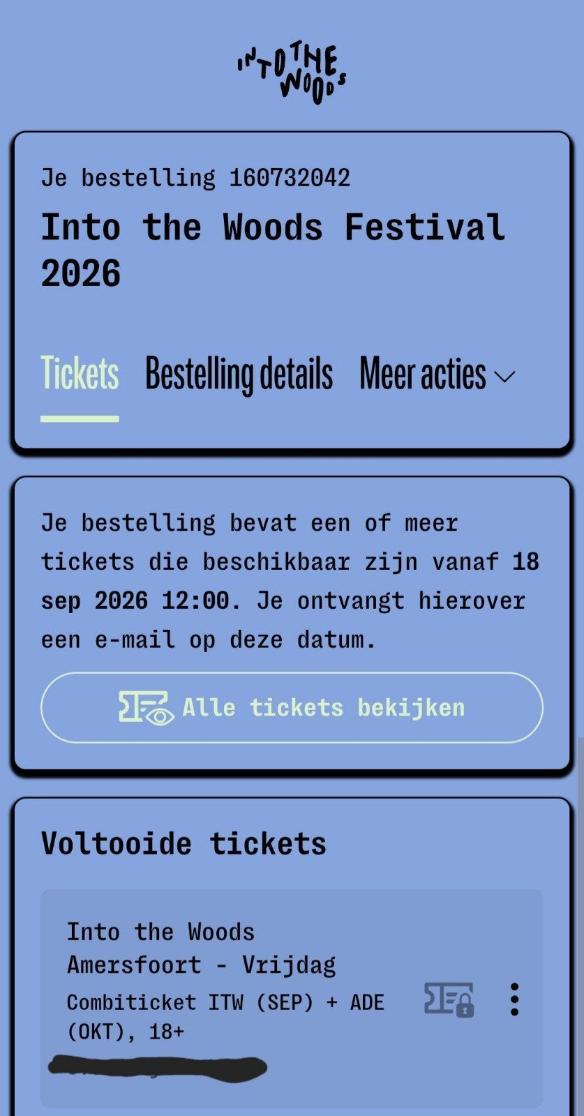 Into The Woods Ticket Vrijdag 18-9, Tickets en Kaartjes, Eén persoon
