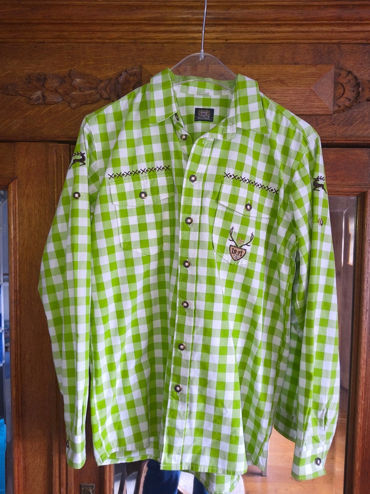 trachten blouse 170/176 jongen, Ophalen of Verzenden, Zo goed als nieuw, Jongen, Overhemd of Blouse