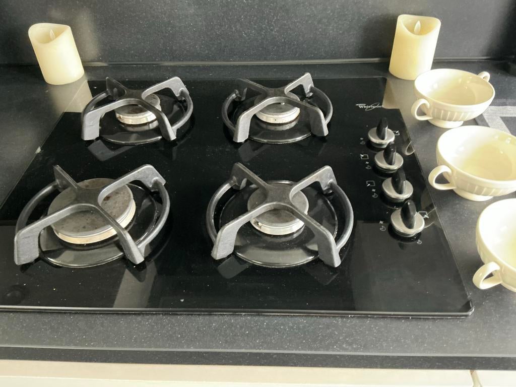 Whirlpool gasfornuis 56x50 cm - Zwart, Gebruikt, Minder dan 85 cm, Inbouw, Gas