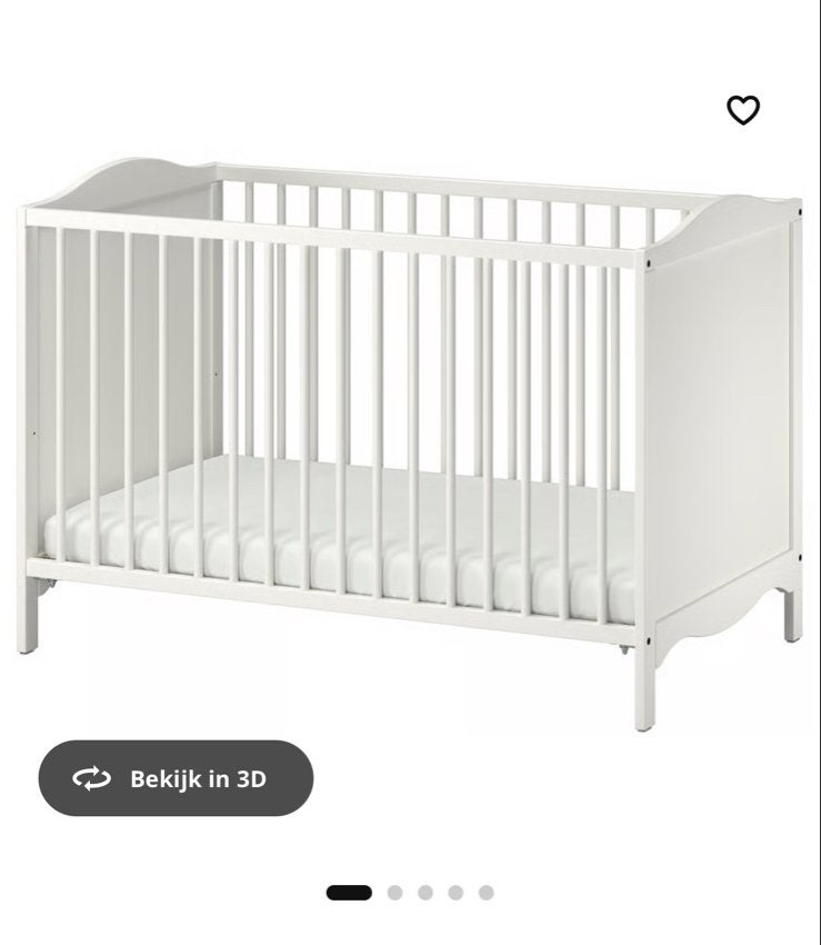 Commode met aankleedkussen en babybedje met matras, Ophalen, Zo goed als nieuw, Ledikant
