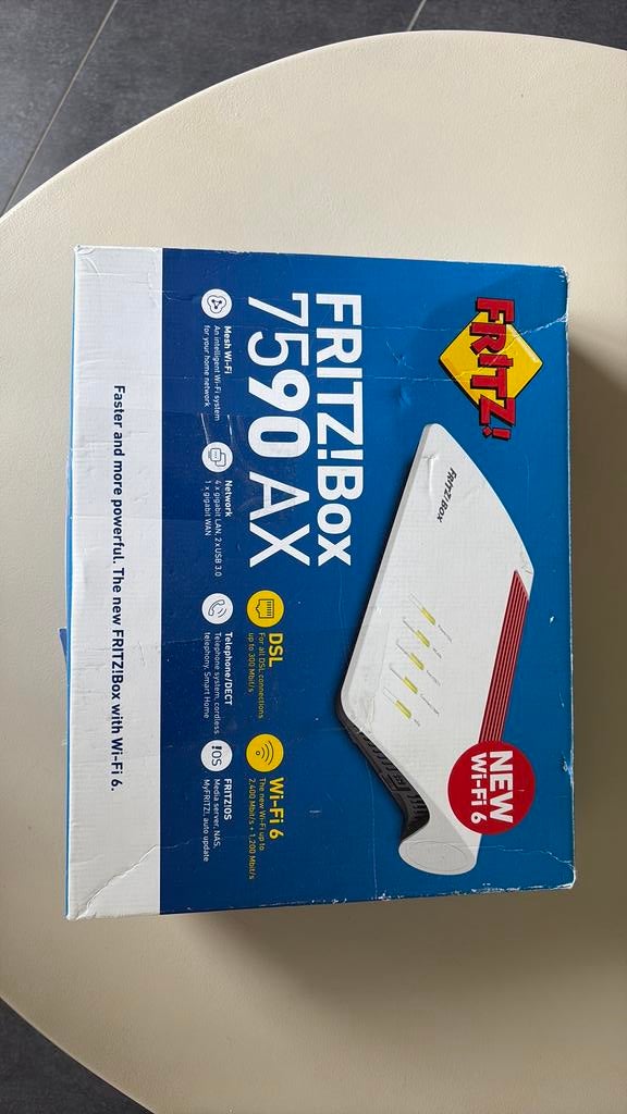 Fritzbox 7590AX, Computers en Software, Routers en Modems, Zo goed als nieuw, Ophalen of Verzenden