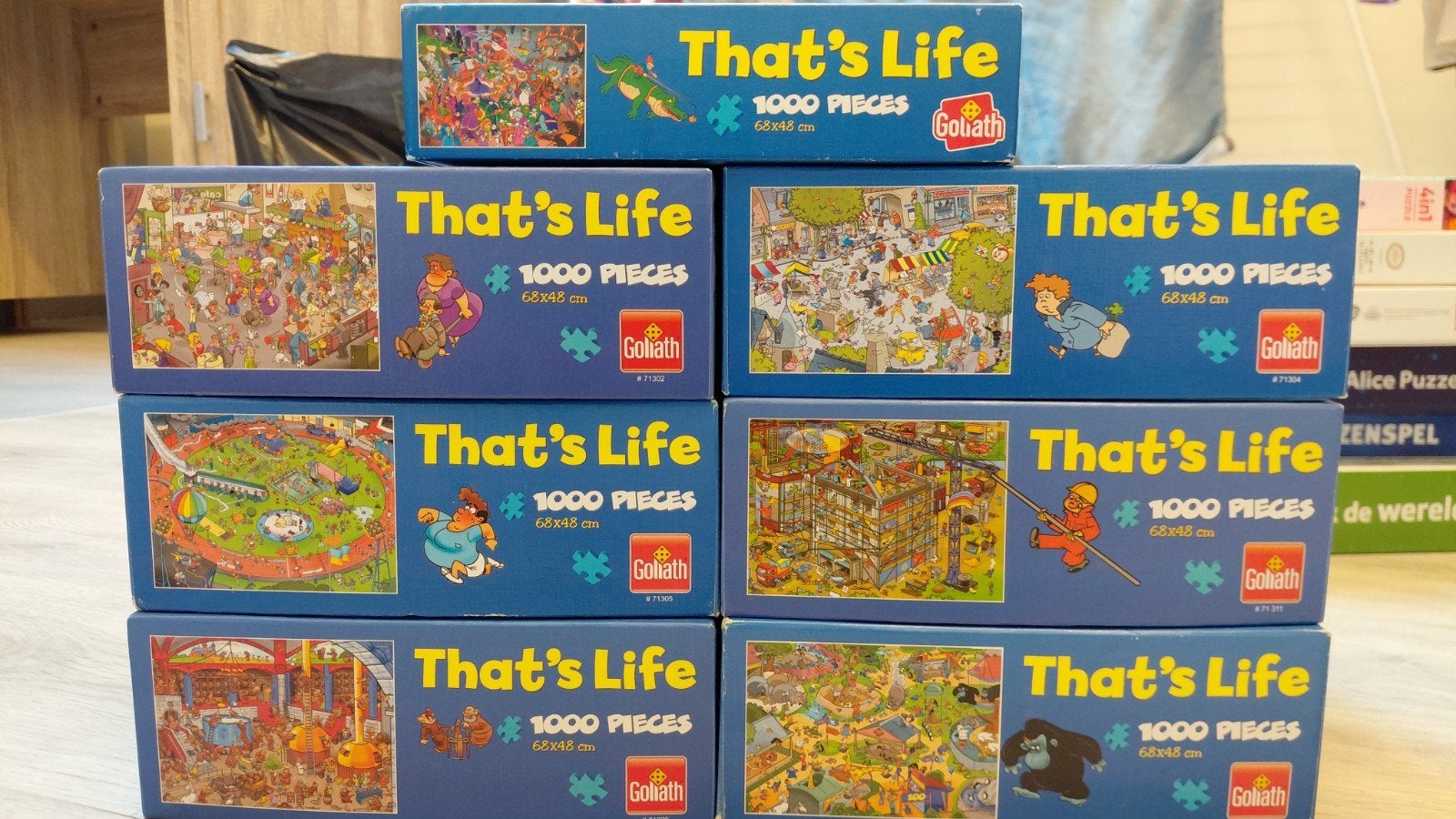 7 Goliath That's Life Puzzels, Ophalen of Verzenden, 500 t/m 1500 stukjes, Zo goed als nieuw, Legpuzzel