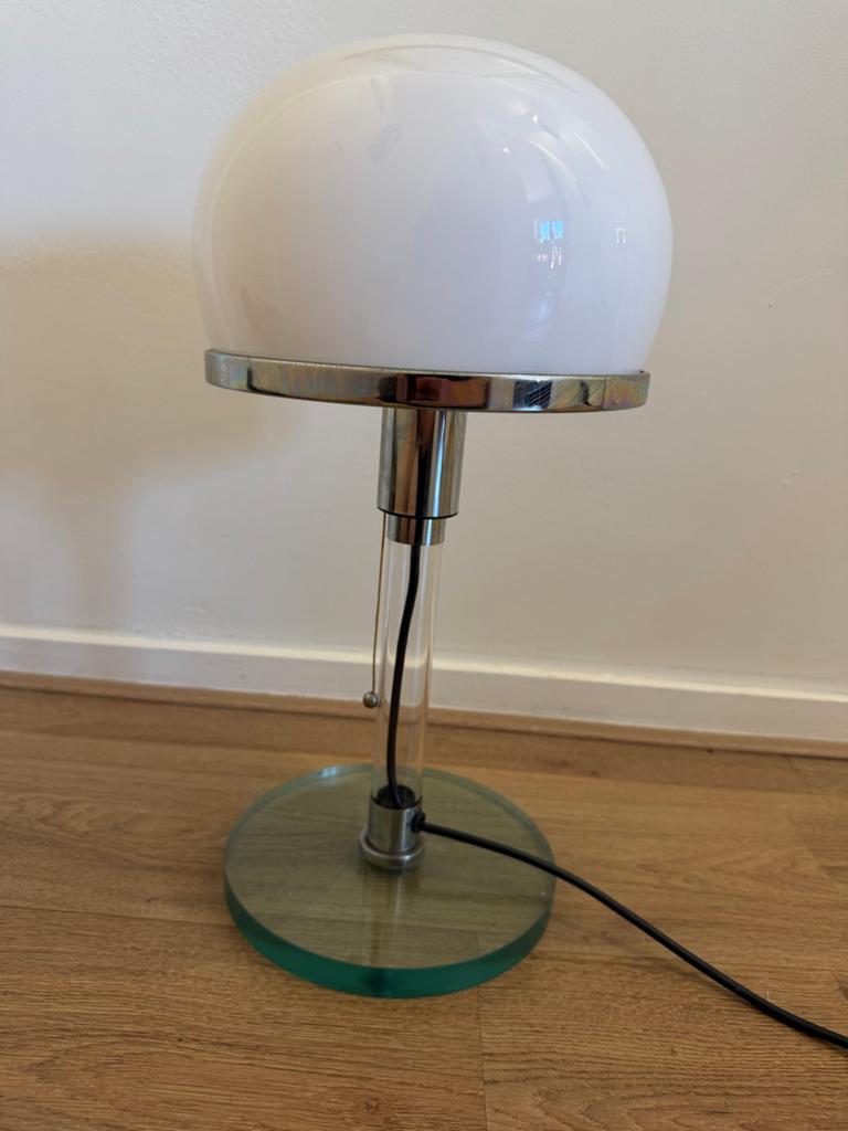 Bauhaus Tafellamp WG 24 Stijl Wilhelm Wagenfeld, Ophalen, Zo goed als nieuw, Glas, Minder dan 50 cm