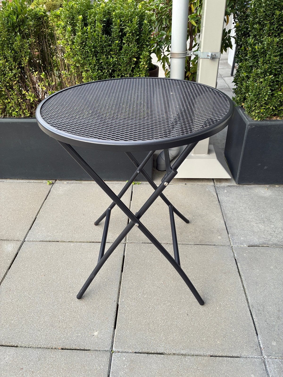 Engarden Klaptafel strekmetaal - Rond, Zwart 60, Tuin en Terras, Ophalen of Verzenden, Zo goed als nieuw, Rond, Metaal