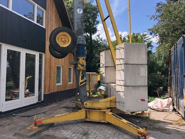 Bouwkraan Potain, Ophalen, Gebruikt