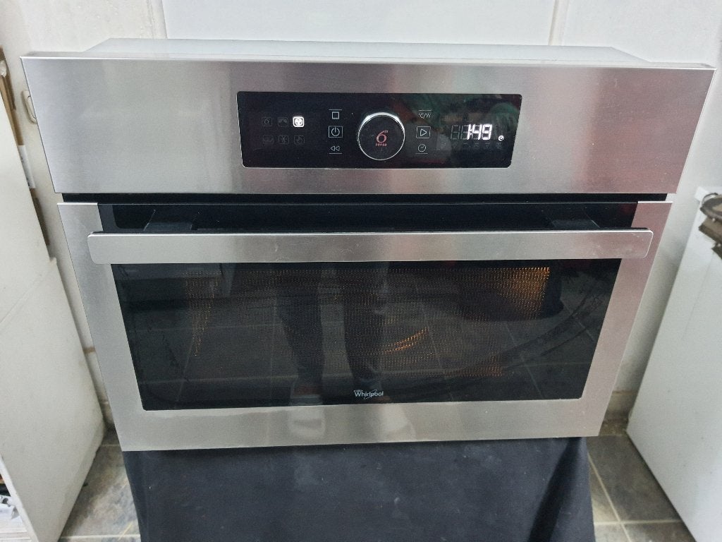 Nette Inbouw Whirlpool combi magnetron oven Werkt uitstekend, Ophalen, Combimagnetron, Zo goed als nieuw, Inbouw