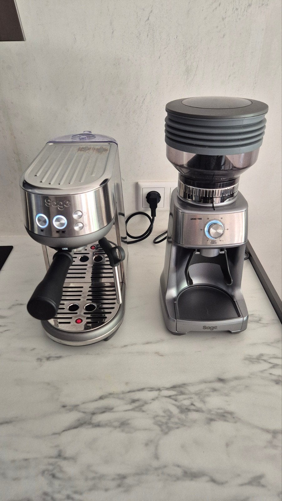 Sage Bambino met complete barista accessoires set, Witgoed en Apparatuur, Ophalen, Gebruikt, Espresso apparaat, 1 kopje