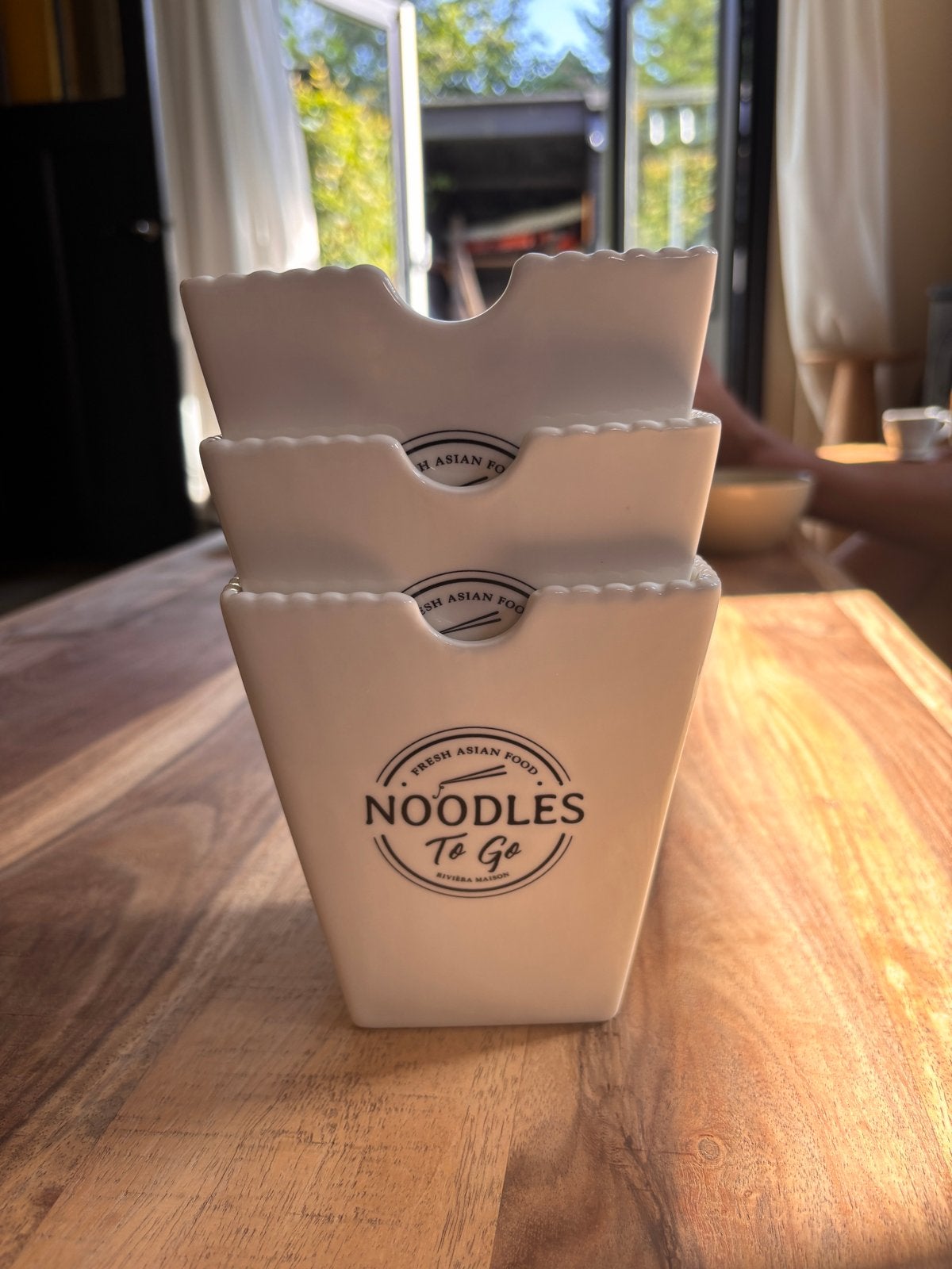 Riviera maison noodles bakje 6 stuks, Ophalen, Zo goed als nieuw, Voorraadpot, Steen/keramiek