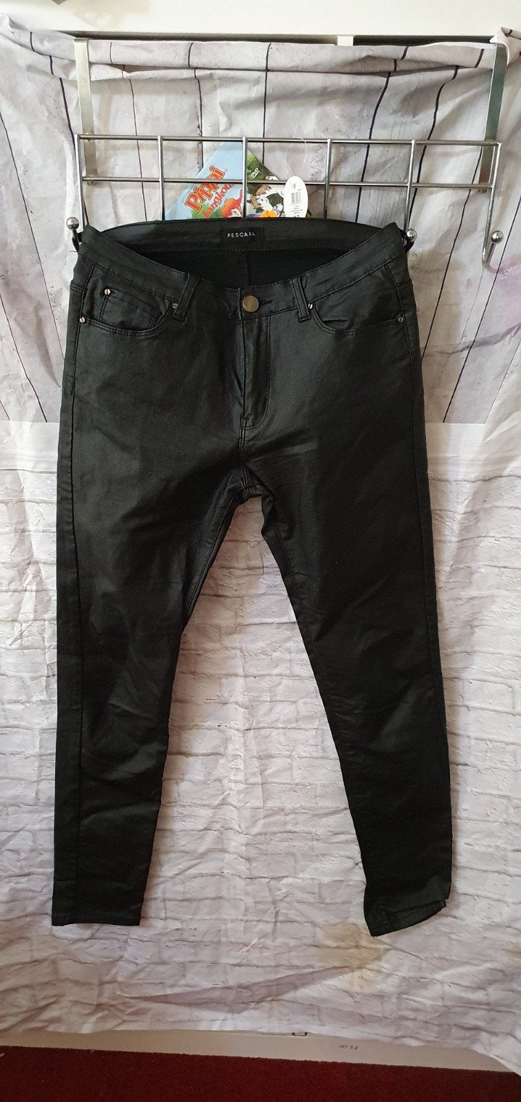pescara nep leren broek mt 40, Maat 38/40 (M), Verzenden, Zwart, Nieuw